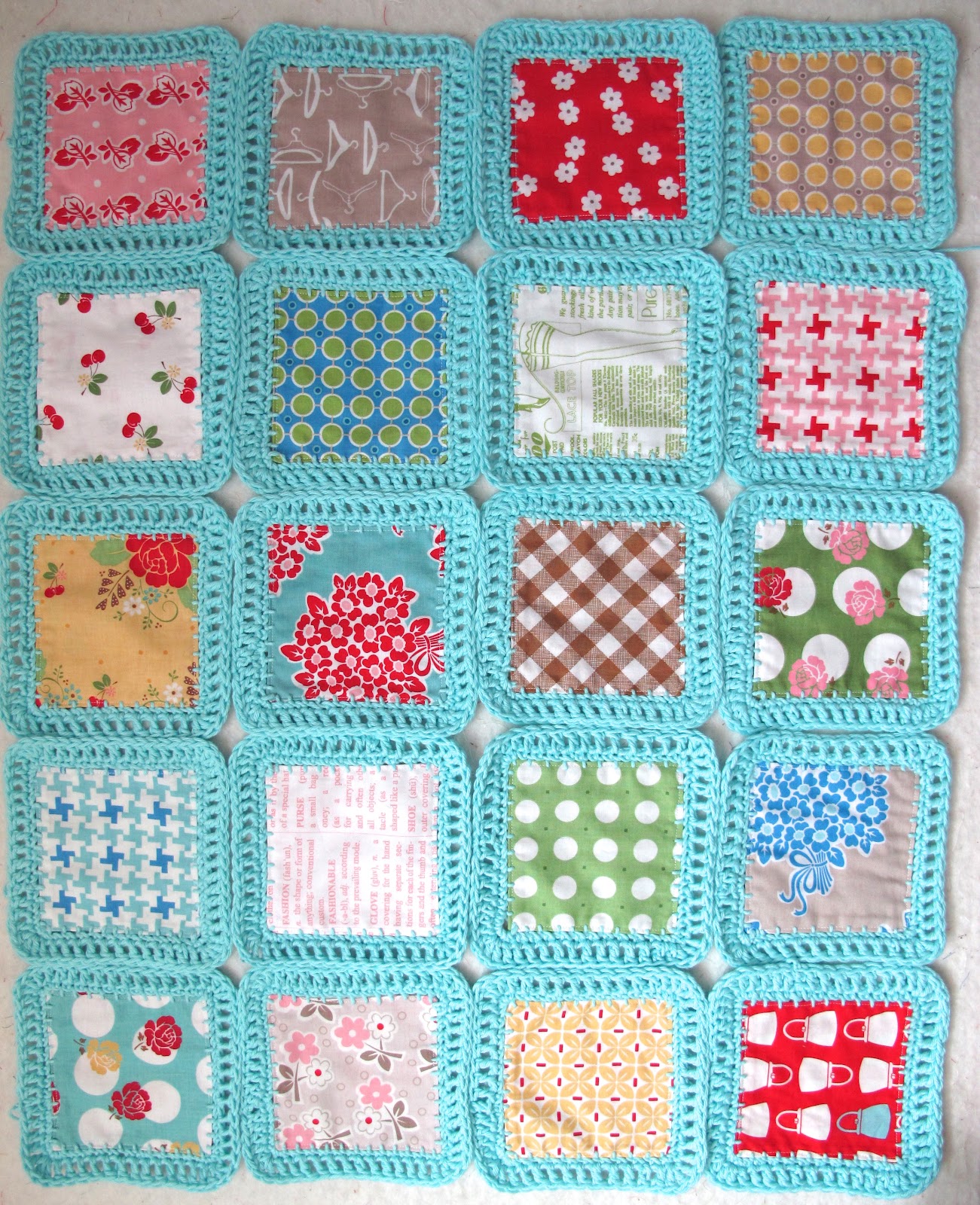 Dotty Textiles Fabric & Crochet Quilt Combo