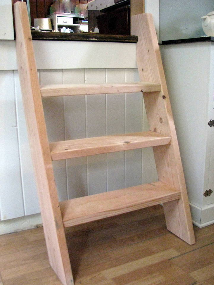 blue roof cabin I Built a Ships Ladder