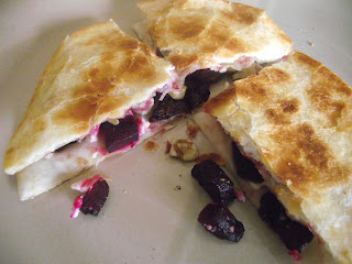 beet feta and walnut quesadillas beet feta and walnut quesadillas