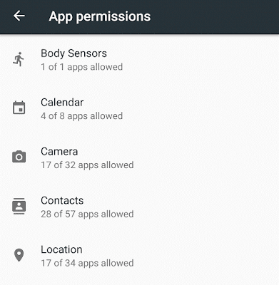Viewing All App’s Permissions at a Glance All App’s Permissions at a Glance