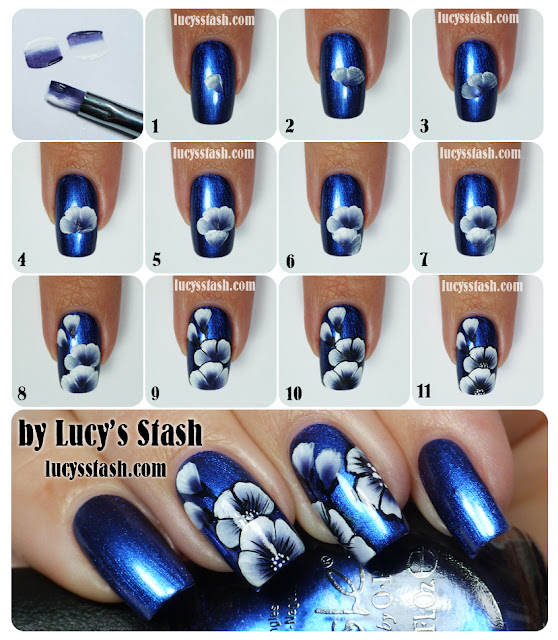 Lucy's Stash - One stroke flowers nail art Tutorial 