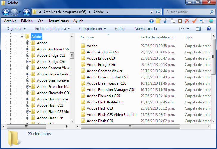 Explorer clásico en Windows 7