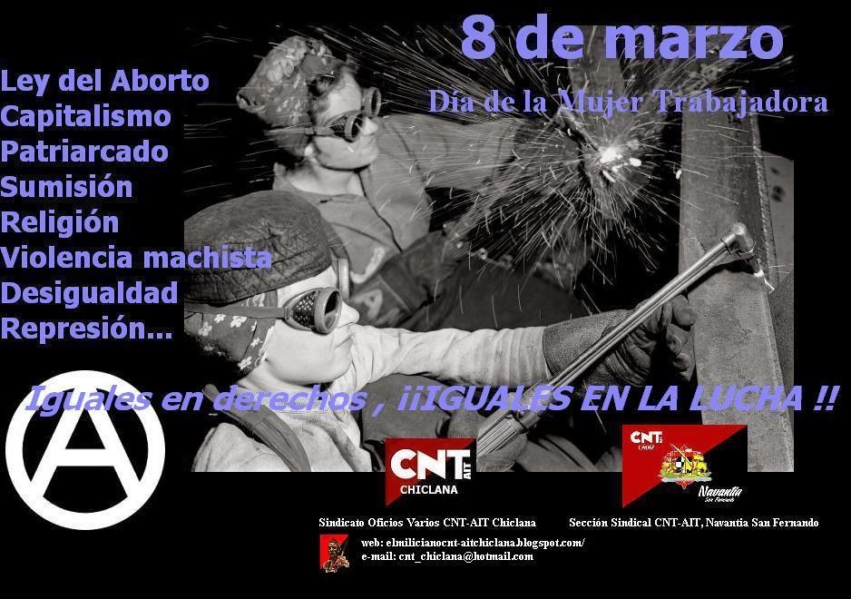 8 de marzo Día Internacional de La Mujer Trabajadora