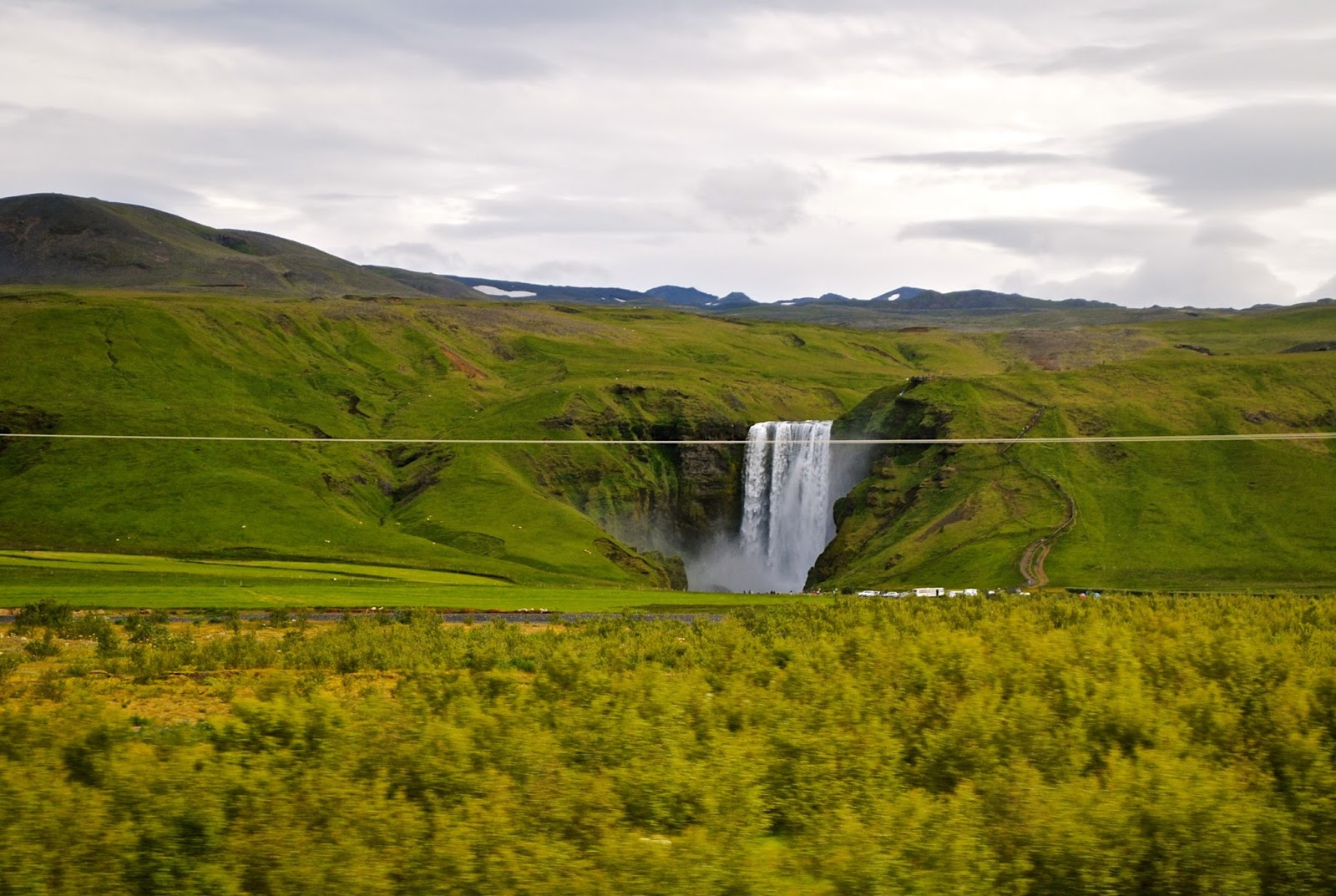 Skógafoss in Iceland from the road Skógafoss in Iceland from the road
