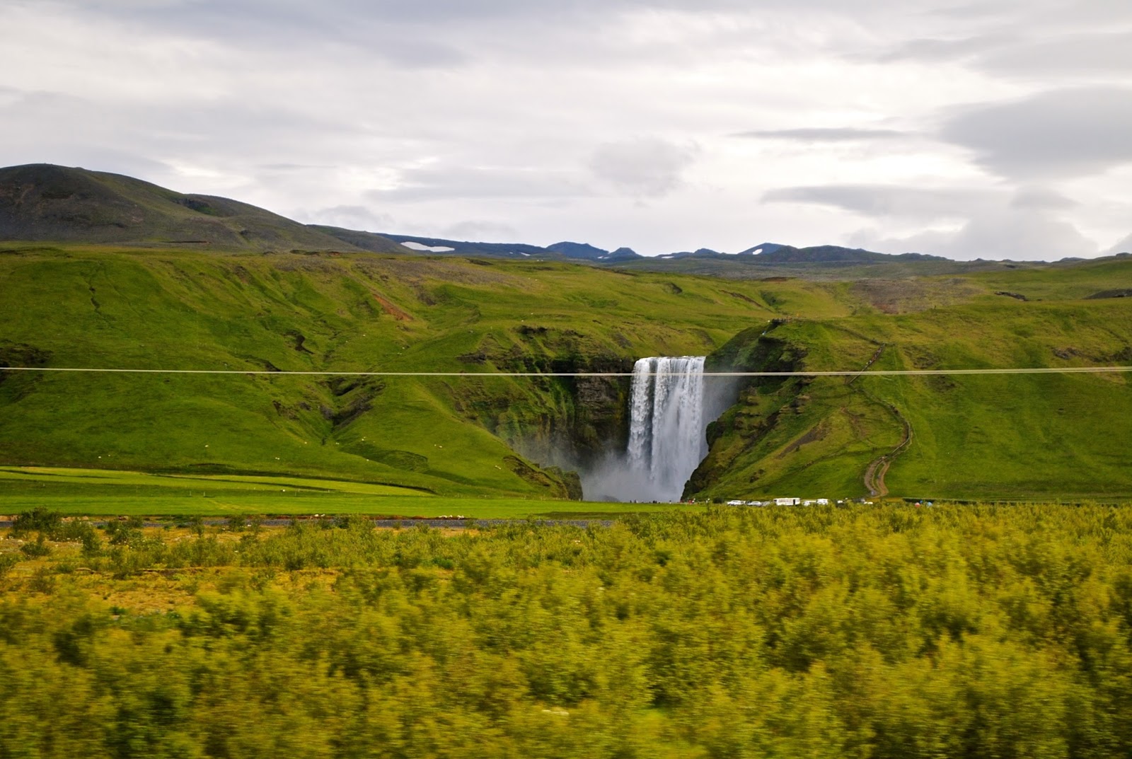 Skógafoss in Iceland from the road