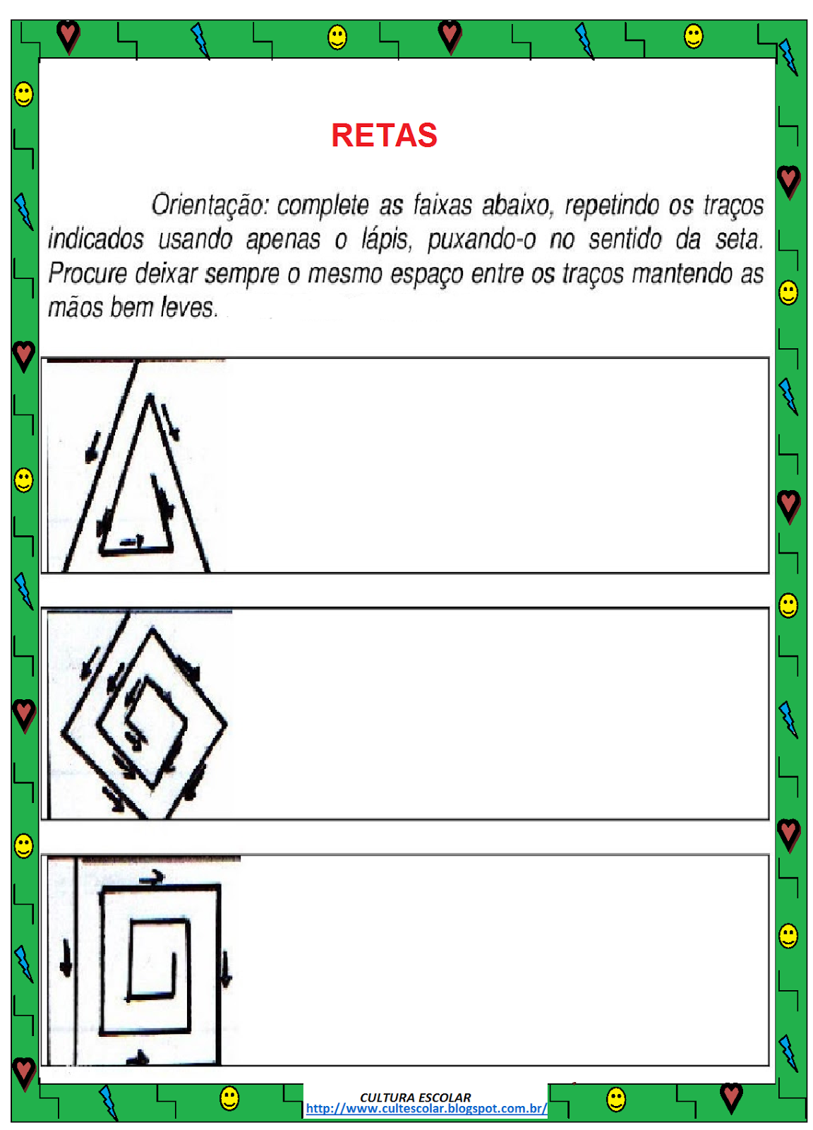 Atividades tipos de linhas artes