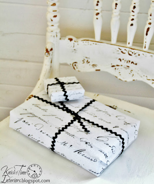 Engineering Print French Script Gift Wrap by http://knickoftimeinteriors.blogspot.com/
