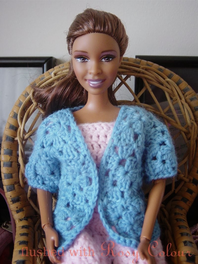 Flushed with Rosy Colour Barbie's Blue Jacket