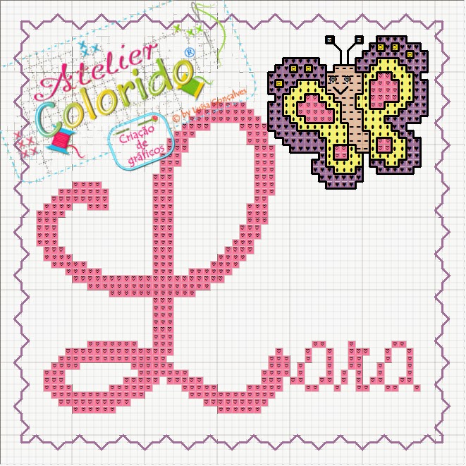 Lara Em Ponto Cruz Fralda+-+Lara!+-+gráfico.bmp (661×661) | Ponto cruz, Nomes em ponto