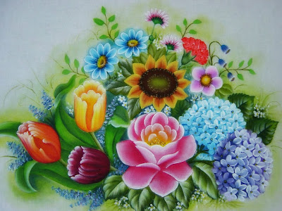 الرسم على القماش Pintura+em+tecido+flores+,+rosa,+hort%C3%AAnsia+,tulipas+,+cravo+,+girassol