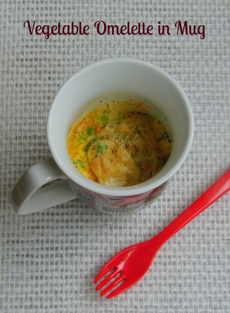 Microwave omelette in Mug, Quick omelette in mug