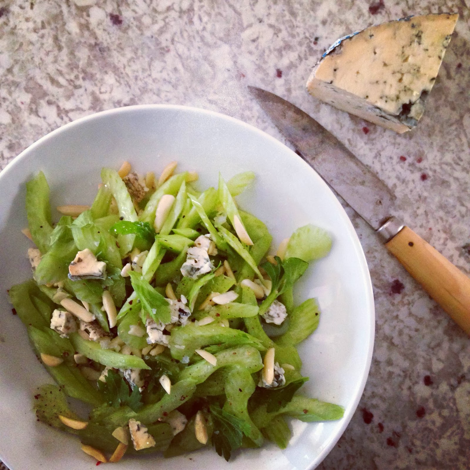 Vanilla Garlic A Simple List Celery, Almond, Blue Cheese Salad
