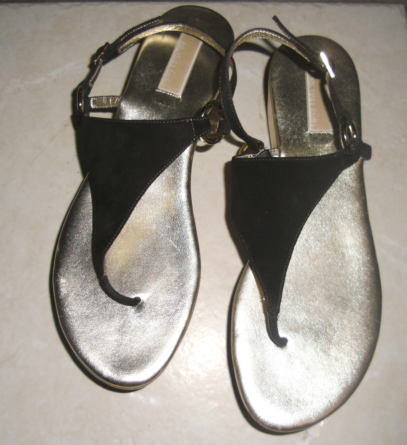 Michael Kors Black & Gold Platform Sandals Size 10M | Designer Finds: Sell it on eBay