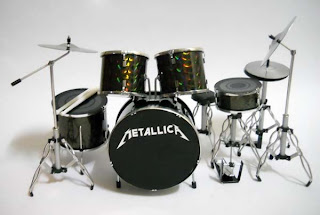 miniature drum set metalica black