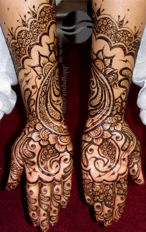 Indian Mehndi on the hands and feet