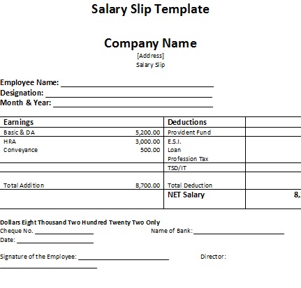salary receipt template salary slip template salary receipt template salary slip template