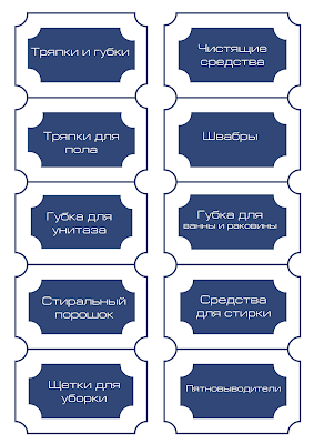 Наклейки для организации чистящих средств и стирки