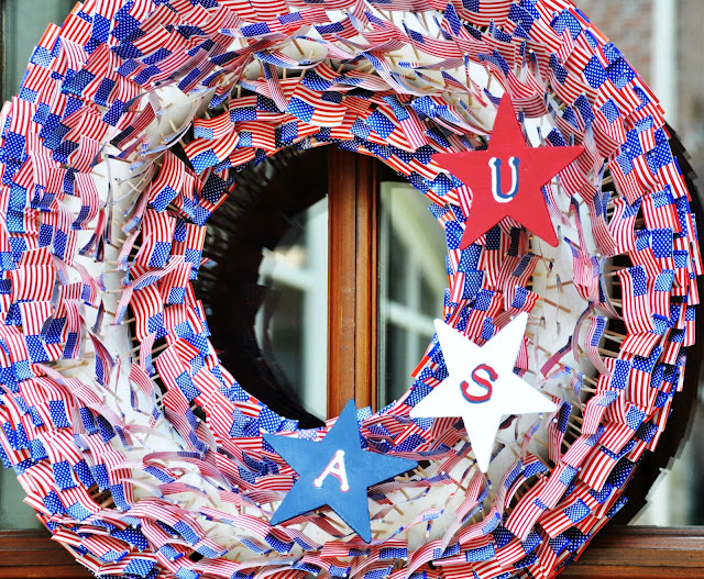 American flag red white blue 4th of July patriotic USA wreath