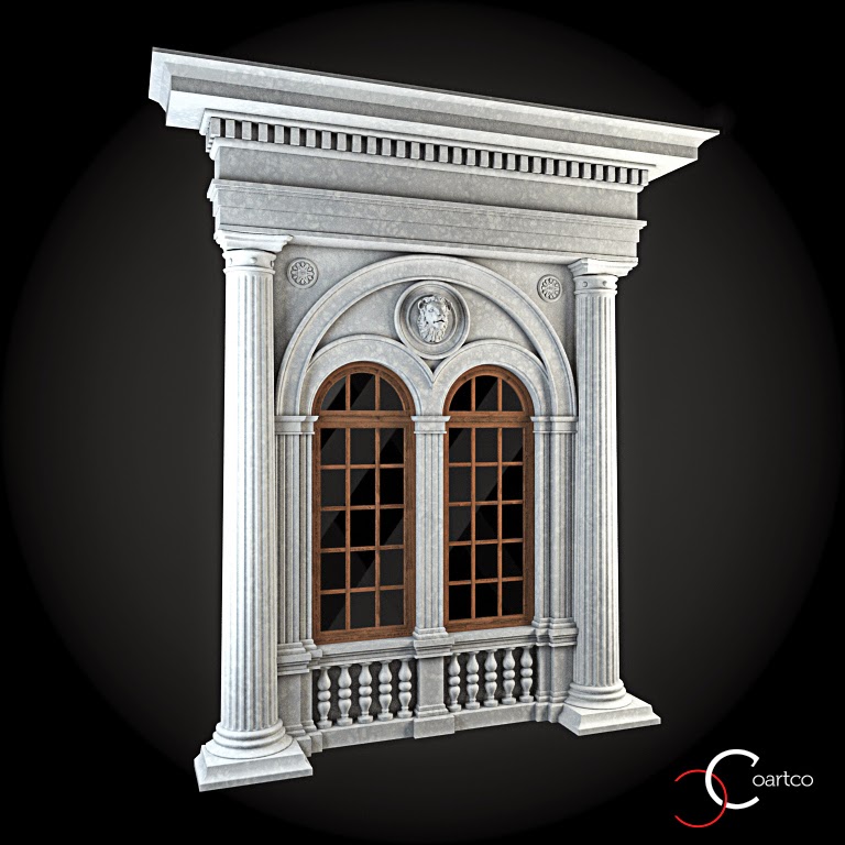 Ornamente Geamuri Exterior Cod: WIN-034 Ornamente Geamuri Exterior, Coloane Decorative fatade case cu profile decorative polistiren, profile fatada, Model Cod: WIN-034