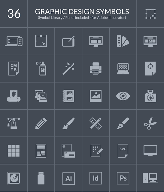 36 Graphic Design Symbol Icons for Web & Mobile For Free Download: Freebies