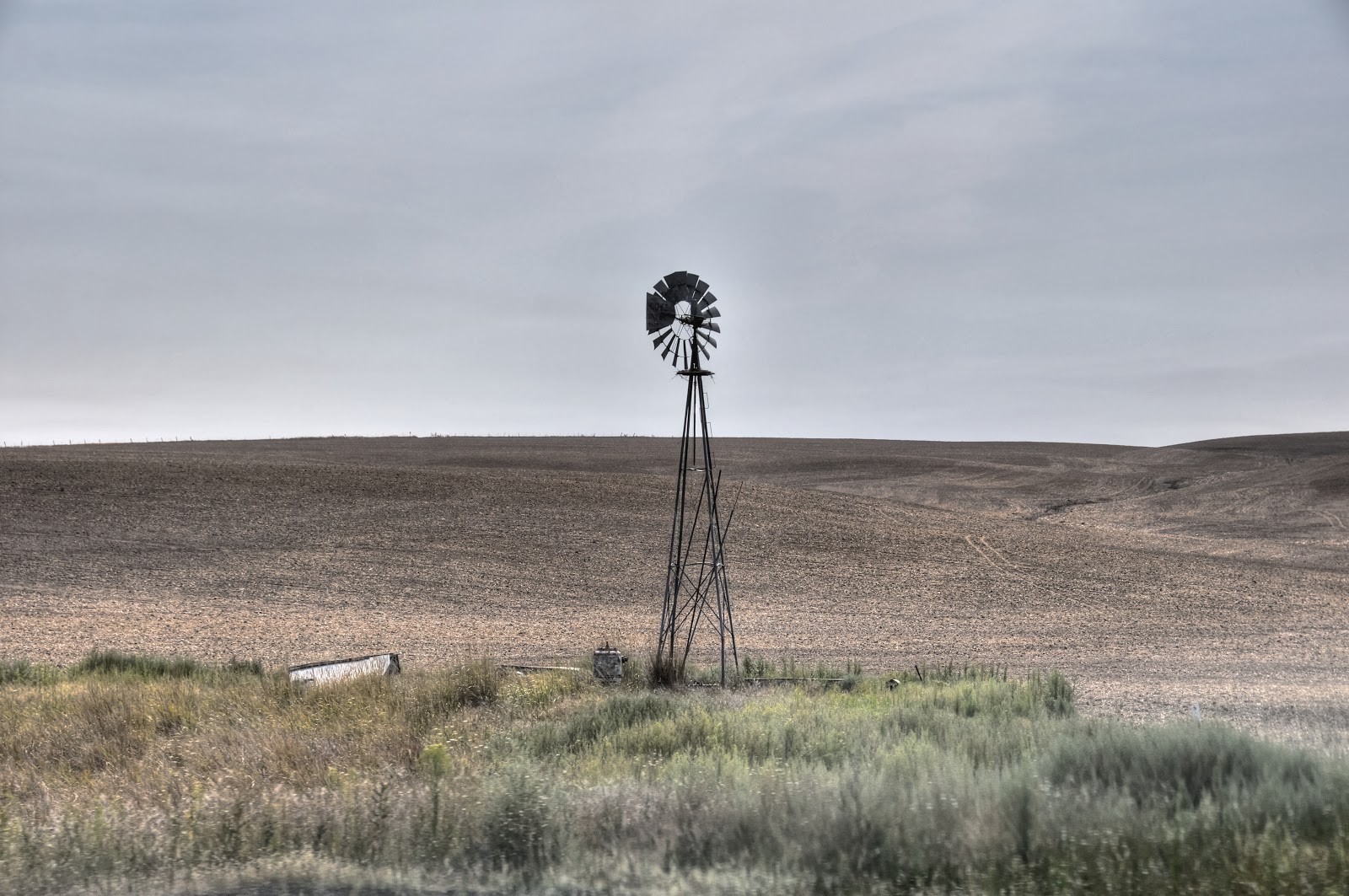 This Life in Ruins Almira Water tower and Old school Windmill , Almira, Wa