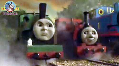 Sir Handel Skarloey railway Thomas the tank engine wagons loaded into Peter Sam the train trucks