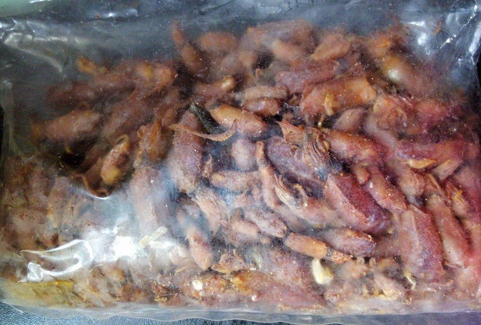 Wanita Merah Jambu Sotong Kecil Kering Dari Sabah