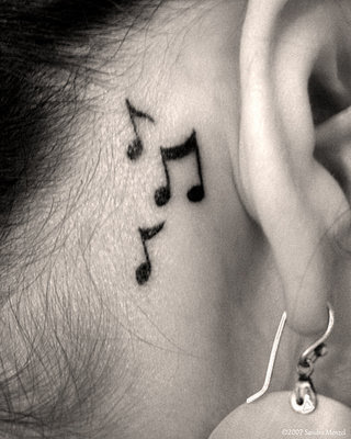 Music Tatoos on Maybe Not Behind My Ear  But Somewhere Else Like On My Wrist