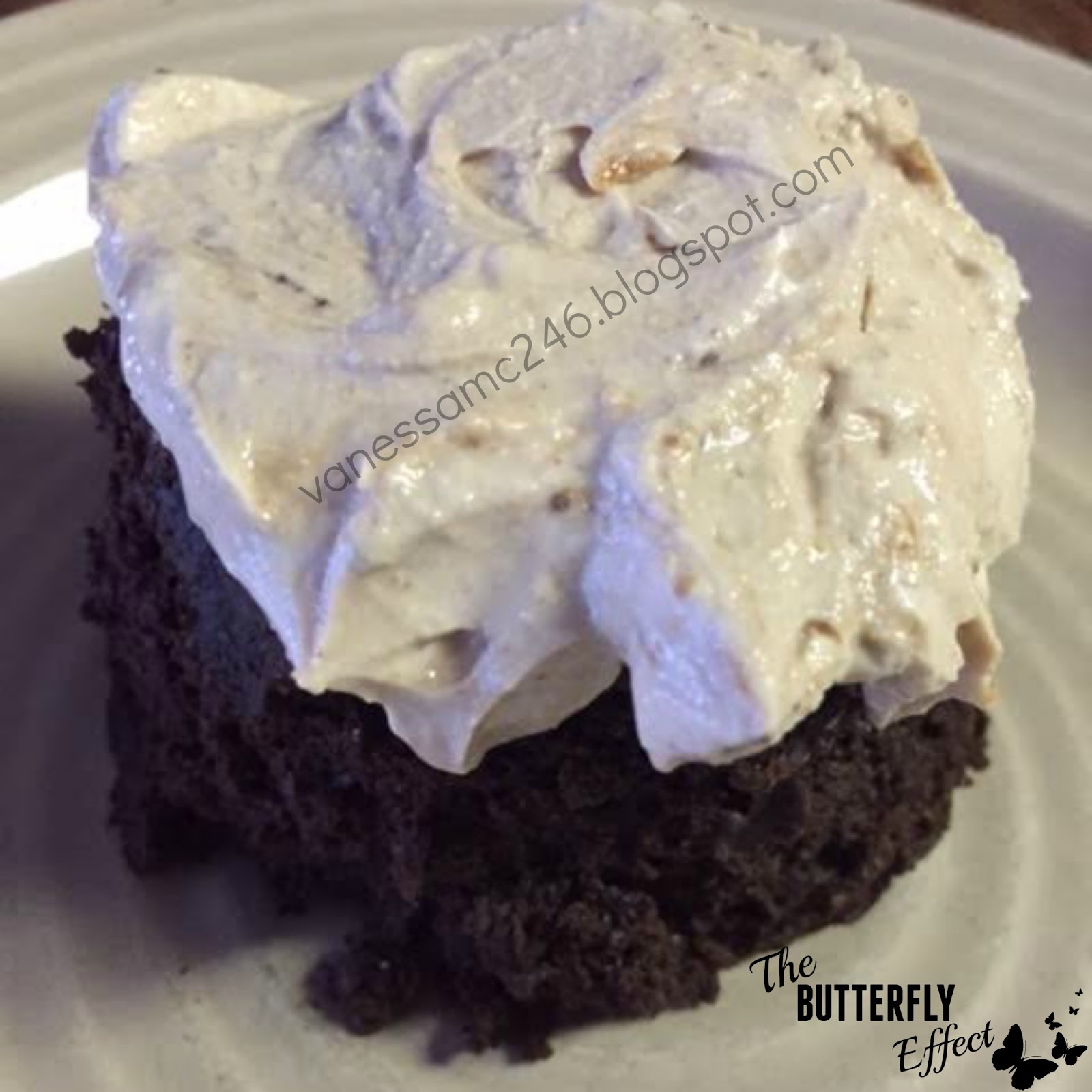 Clean Eating Chocolate Mug Cake with Frosting Vanessa.Fit