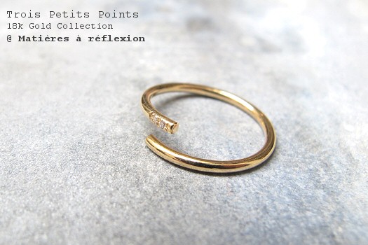 Bague diamant or jaune Trois Petits Points