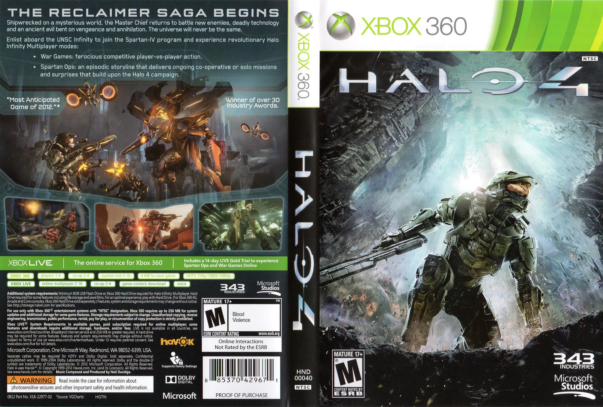 Halo 4 Xbox 360 Ultra Capas