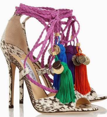 Sandálias de salto com tassel Jimmy Choo sandálias de salto com tassel Jimmy Choo
