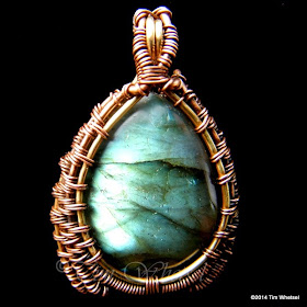 Wire Wrapped Copper and Brass Labradorite Pendant - ©2014 Tim Whetsel - TDWJewelry