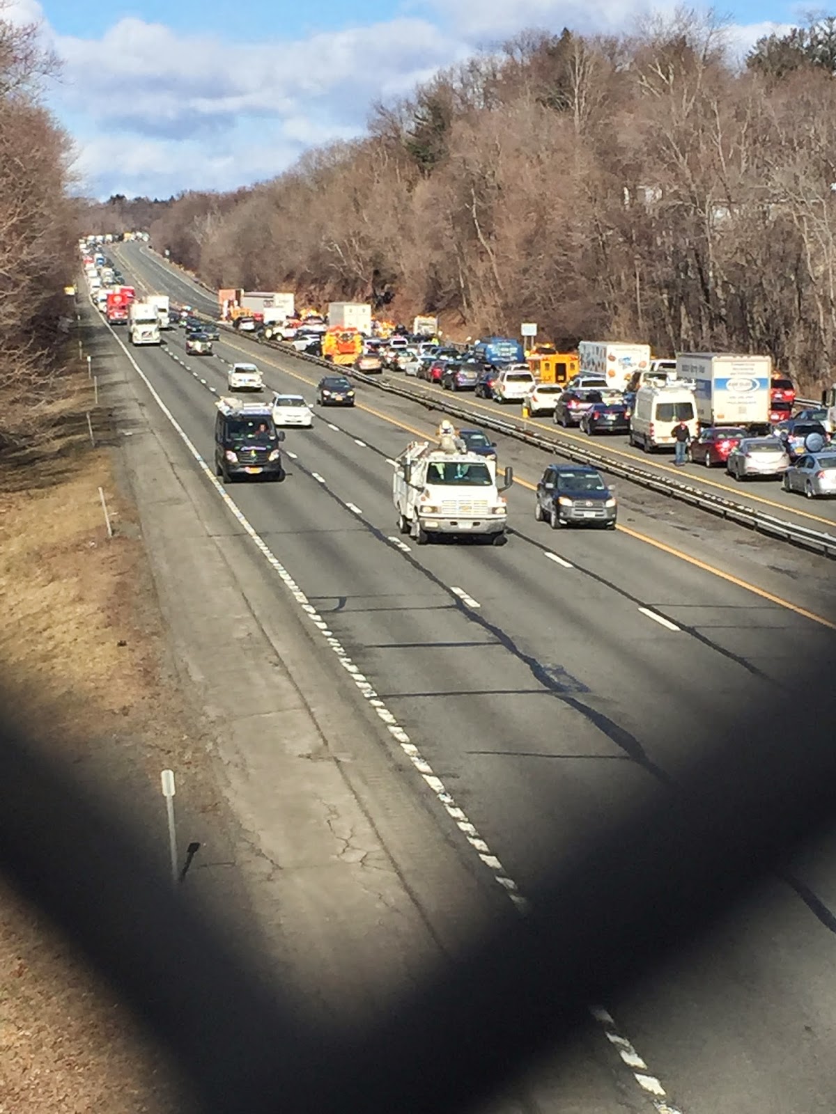 New York Buff Media NYS Thruway Shut Down For Hours After Fuel Spill