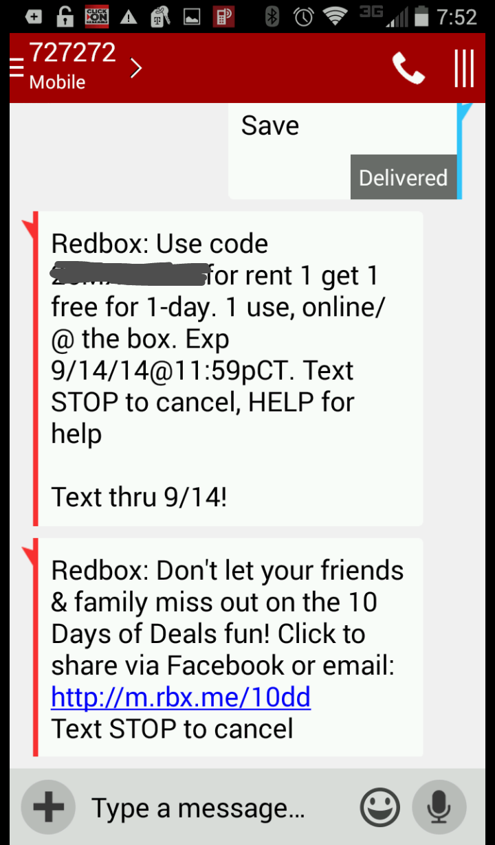 FREE IS MY LIFE MOVIES Redbox "Ten Days of Deals Promotion" now thru 9/14