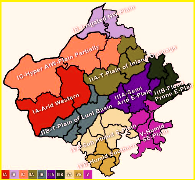 Rajasthan Agriculture Land Map Glory Of Rajasthan: Agro-Climatic Zones Of Rajasthan-