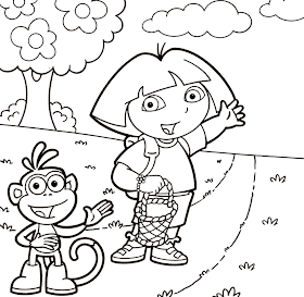 Colour Drawing Free HD Wallpapers: Dora And Boots Coloring Page Free wallpaper