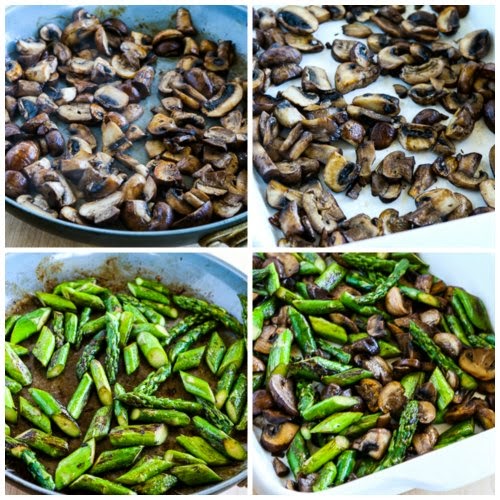 LowCarb Breakfast Casserole with Asparagus, Mushrooms, and Goat Cheese
