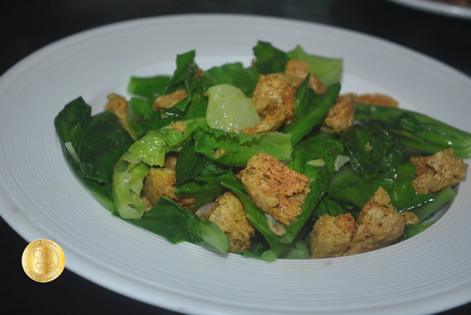 PATYSKITCHEN STIR FRIED BABY KAILAN WITH PUFF TOFU / BABY KAILAN