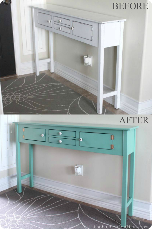 Table Redo for 12 Holla! + My Best Tips on How to Spray Paint Furniture