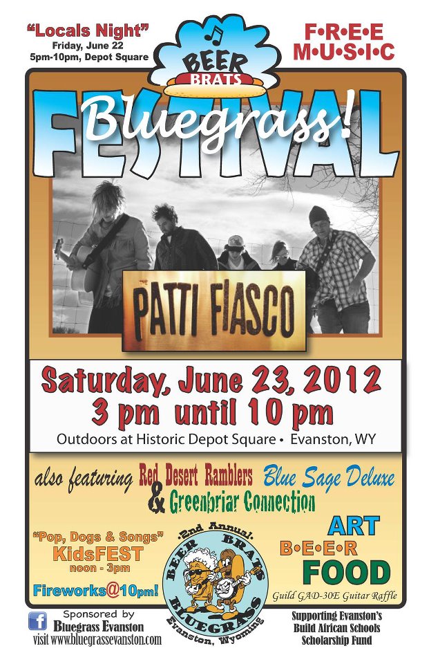 Patti Fiasco at Evanston's Beer, Brats and Bluegrass Festival June 23 Wyoming Arts Council