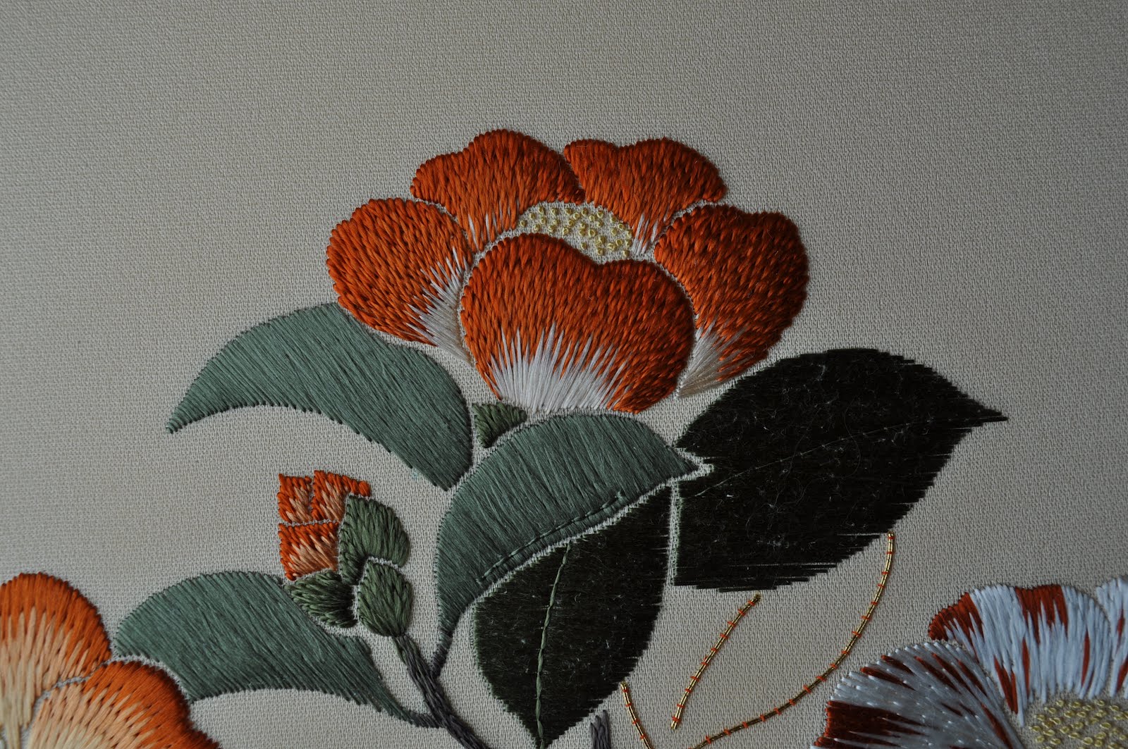 Threads across the web camellias  finished