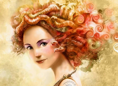 Wallpaper title: Fantastic girl with hair snakes. Wallpaper category: Girls
