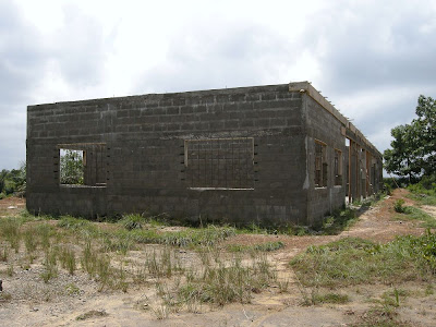West end wall of school building