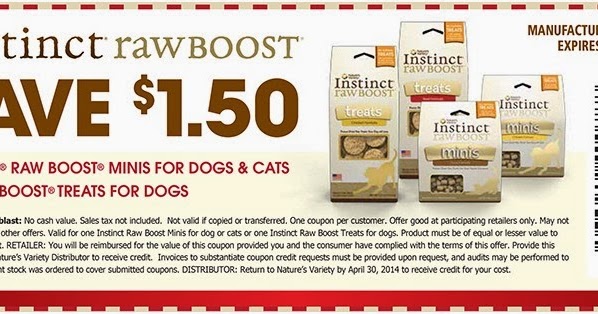 Instinct raw dog food coupons