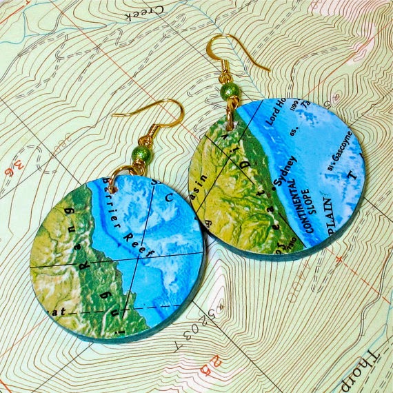 map earrings