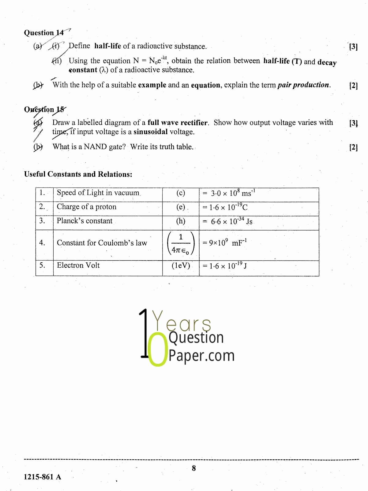 isc 2015 class 12th Physics question paper isc 2015 class 12th Physics question paper