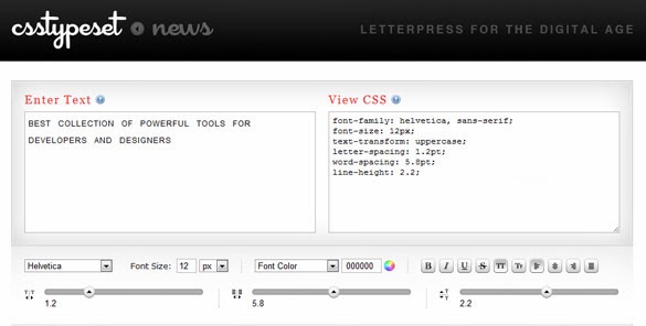 CSS Type Generator CSS Type Generator