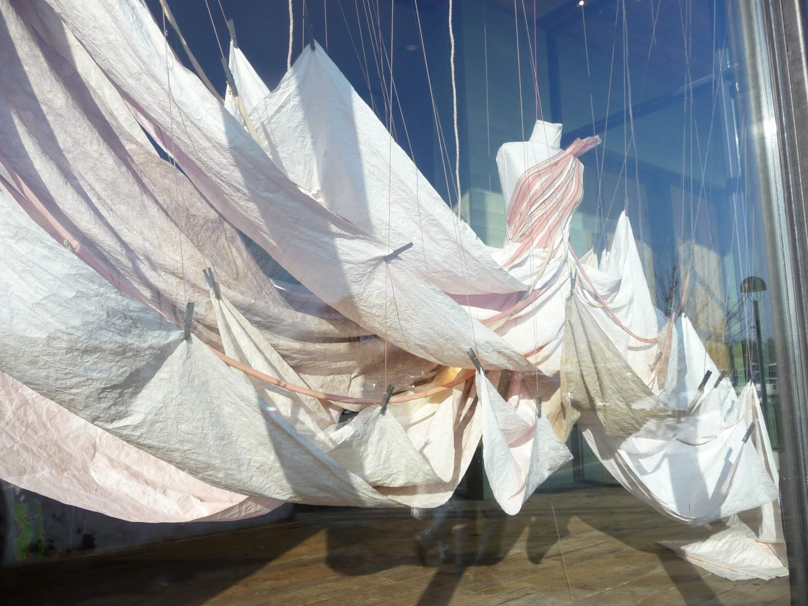 DuPont Tyvek Used for Window Display at Anthropologie store Tyvek
