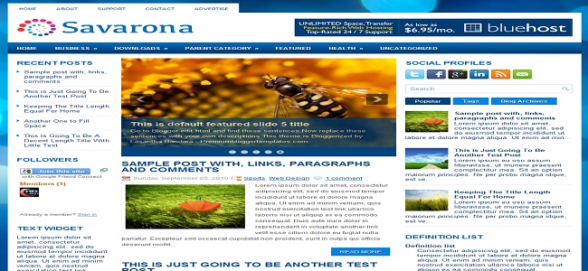 Savarona Blogger Template